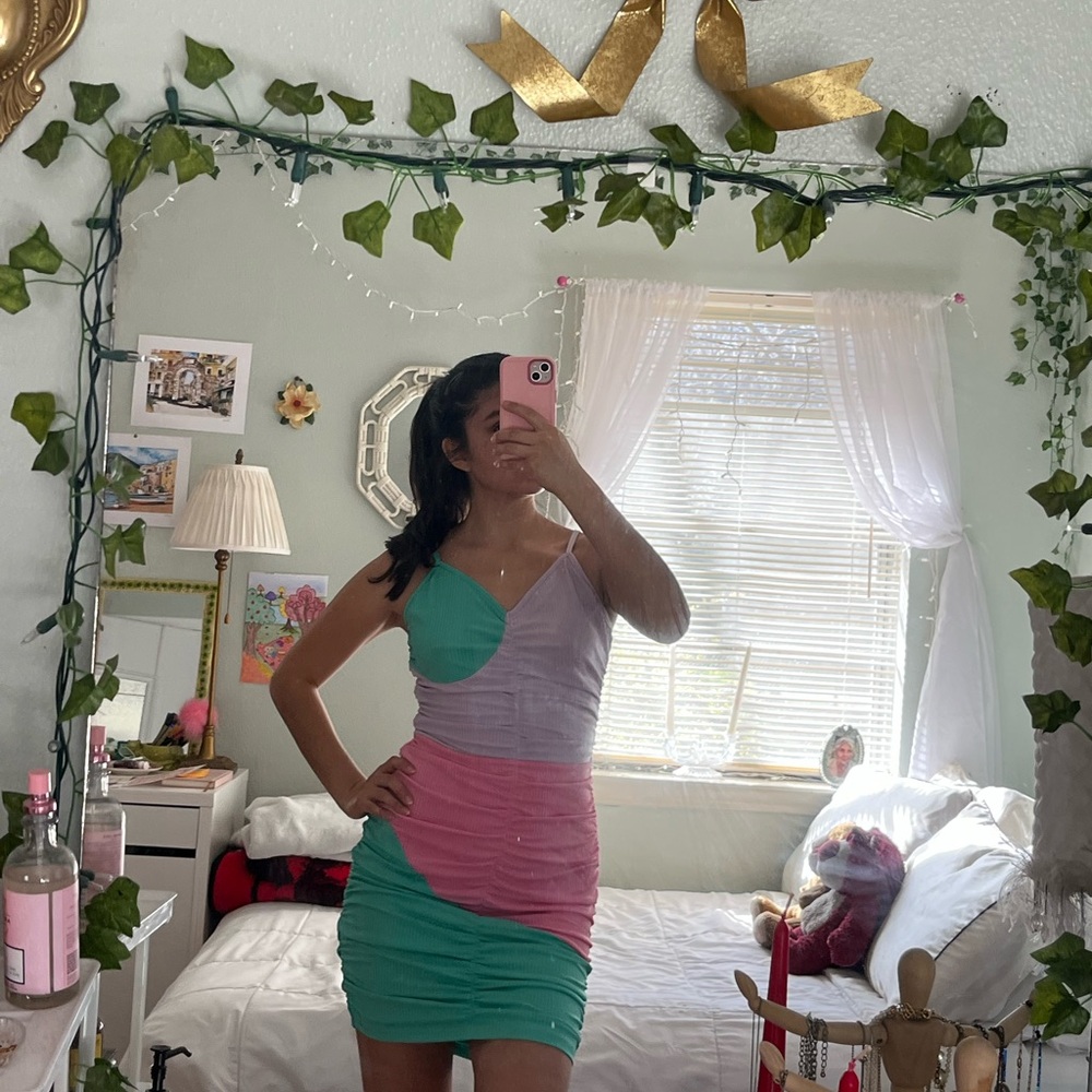 Colorblock Ruched Dress - Picture 7 of 7